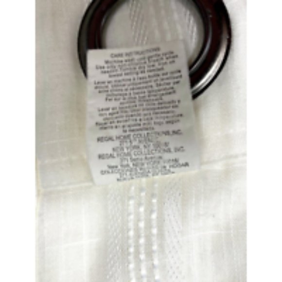 2 Regal Home Luxury Curtains Panels Drapes Off-White Ivory Stripe Grommets Long - Picture 4 of 8